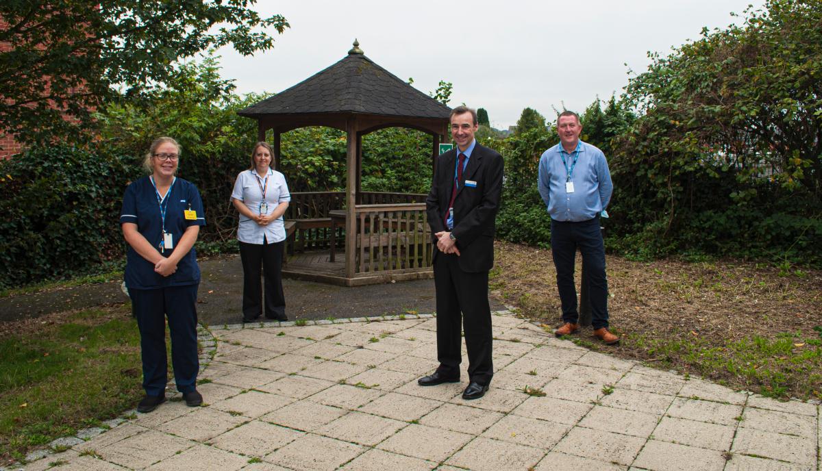 Robert Mackie Mike Taylor Clare McFaden and Sarah Simmons in Meadow Ward Garden